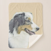 Couverture Sherpa Peinture de berger australien - Art original de ch (Devant)