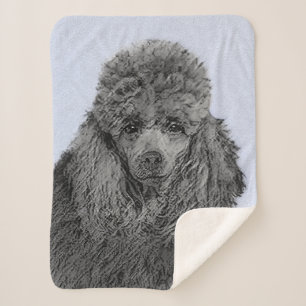 Couverture Sherpa Peinture de Caniche Jouet Miniature Noir Œuvre Ori