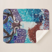 Couverture Sherpa Peinture de cerfs (Devant (Horizontal))