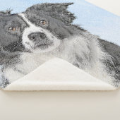 Couverture Sherpa Peinture de collie frontalière - Belle art origina (3/4)