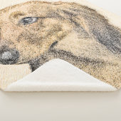 Couverture Sherpa Peinture de Dachshund (Longhaïs) - Art original du (3/4)