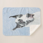 Couverture Sherpa Peinture de Great Dane (Arlequin) - Art original d