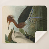 Couverture Sherpa Peinture de la faune d'Audubon Heron violet (Devant (Horizontal))
