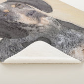 Couverture Sherpa Peinture de linge bluetick - mignon chien original (3/4)