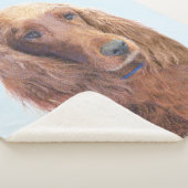 Couverture Sherpa Peinture de Setter irlandais - Joli art original d (3/4)