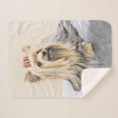 Couverture Sherpa Peinture de Yorkshire Terrier - art original (Devant (Horizontal))
