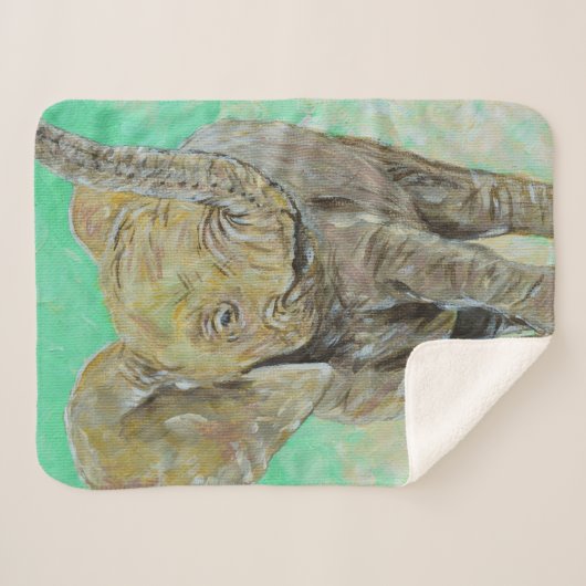 Couverture Sherpa Peinture des éléphants de bébé (Devant (Horizontal))