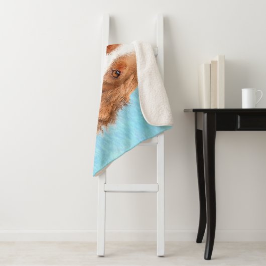 Couverture Sherpa Peinture d'espagnol Welsh Springer - Art original (En situation)