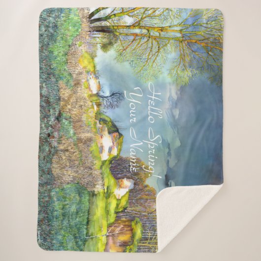 Couverture Sherpa Peinture d'orage de printemps Sherpa Blanket (Devant)