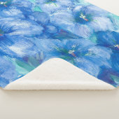 Couverture Sherpa Peinture Fleur sauvage Gentienne Bleue (3/4)