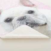 Couverture Sherpa Peinture française de Bulldog (Crème/Blanc) (3/4)