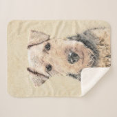 Couverture Sherpa Peinture galloise Terrier - Cute Original Chien Ar (Devant (Horizontal))