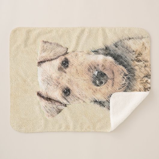 Couverture Sherpa Peinture galloise Terrier - Cute Original Chien Ar (Devant (Horizontal))