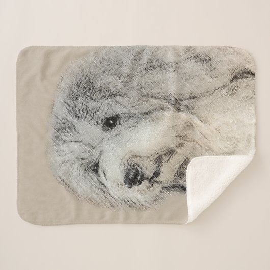 Couverture Sherpa Peinture Havanaise (Gold Sable) - Art Chien origin (Devant (Horizontal))