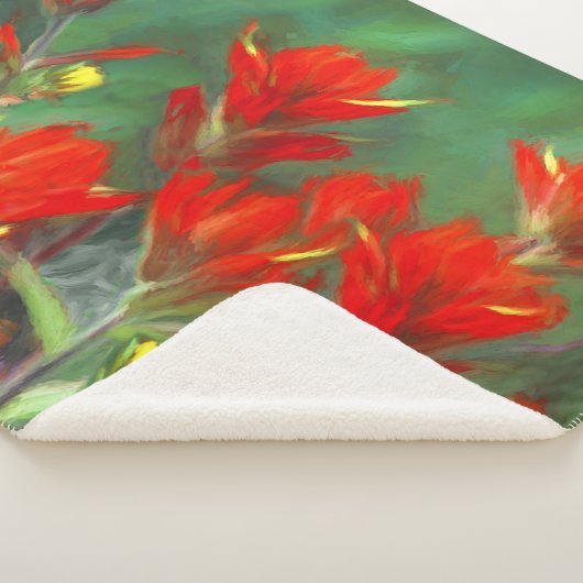 Couverture Sherpa Peinture indienne de pinceau - Art Fleur original (3/4)