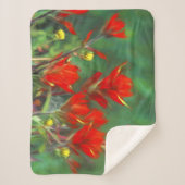 Couverture Sherpa Peinture indienne de pinceau - Art Fleur original (Devant)