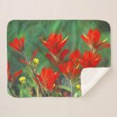 Couverture Sherpa Peinture indienne de pinceau - Art Fleur original (Devant (Horizontal))