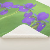 Couverture Sherpa Peinture Iris Violet - Art Fleur Originale (3/4)