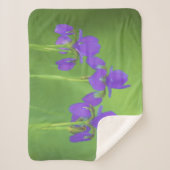 Couverture Sherpa Peinture Iris Violet - Art Fleur Originale (Devant)
