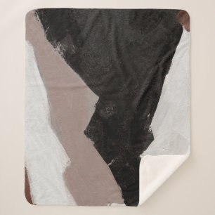 Couverture Sherpa Peinture multimédia mixte, design abstrait minimal