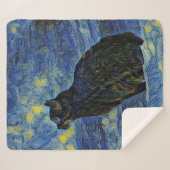 Couverture Sherpa Peinture numérique Chat Shambhala à Vincent Van Go (Devant (Horizontal))