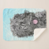 Couverture Sherpa Peinture russe Terrier noir - Chien original migno (Devant (Horizontal))