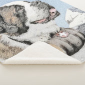 Couverture Sherpa Peinture Saint Bernard - Cute Original Chien Art (3/4)