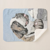 Couverture Sherpa Peinture Saint Bernard - Cute Original Chien Art (Devant (Horizontal))