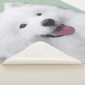 Couverture Sherpa Peinture Samoyed - Cute Original Chien Art (3/4)