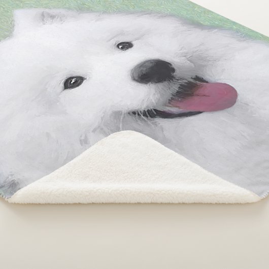 Couverture Sherpa Peinture Samoyed - Cute Original Chien Art (3/4)