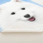 Couverture Sherpa Peinture Samoyed Puppy - Jolie Art Original Chien (3/4)