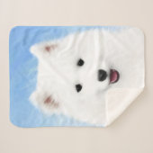 Couverture Sherpa Peinture Samoyed Puppy - Jolie Art Original Chien (Devant (Horizontal))