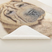 Couverture Sherpa Peinture Shar Pei - Cute Original Chien Art (3/4)