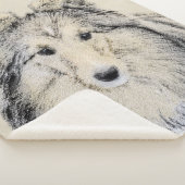 Couverture Sherpa Peinture Shetland Sheepdog - Jolie art original ch (3/4)