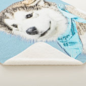 Couverture Sherpa Peinture Sibérienne Husky Puppy - Art Chien origin (3/4)