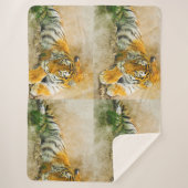 Couverture Sherpa Peinture sur tigre (Devant)