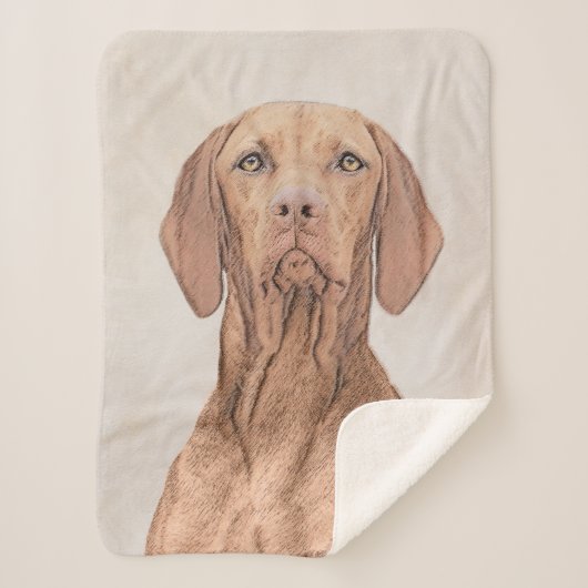 Couverture Sherpa Peinture Vizsla - Joli art original chien (Devant)