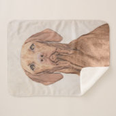 Couverture Sherpa Peinture Vizsla - Joli art original chien (Devant (Horizontal))