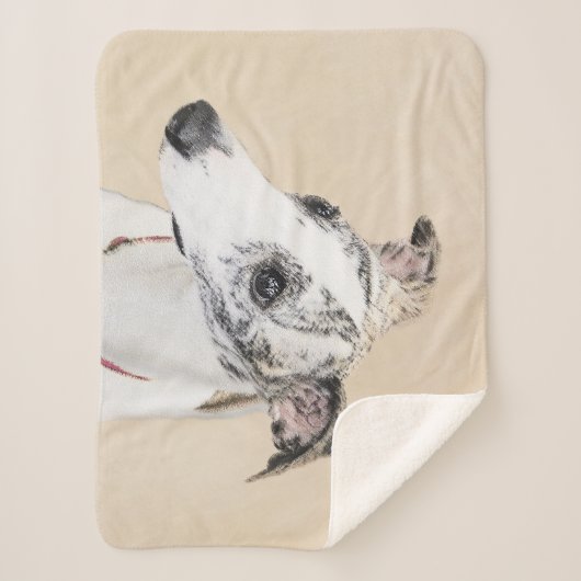Couverture Sherpa Peinture Whippet - Jolie art original chien (Devant)