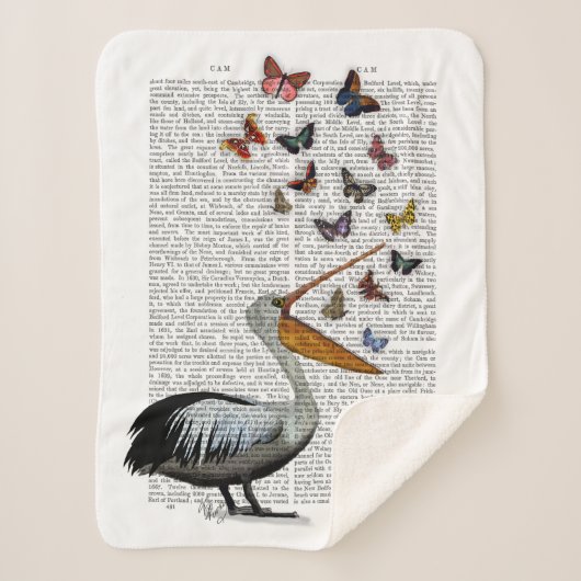 Couverture Sherpa Pélican et papillons (Devant)