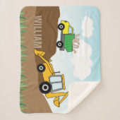 Couverture Sherpa Pelle rétro et camion à benne basculante (Devant)