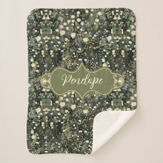 Couverture Sherpa Pénélope Fleur de marais foncés (Devant)