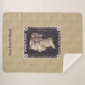 Couverture Sherpa Penny Black Postage Timbre (Devant (Horizontal))