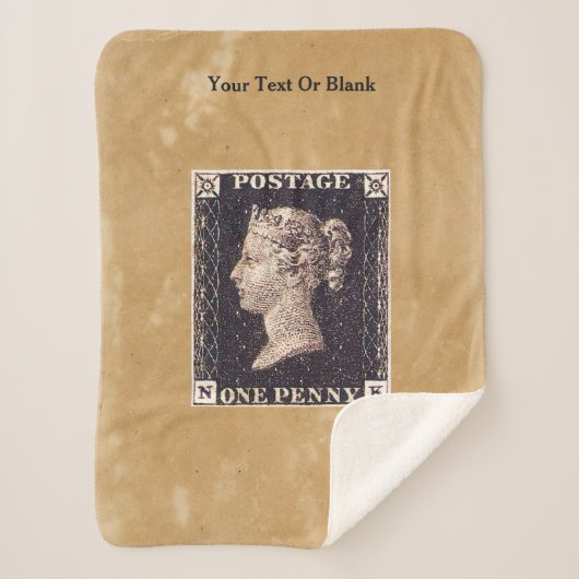 Couverture Sherpa Penny Black Postage Timbre (Devant)