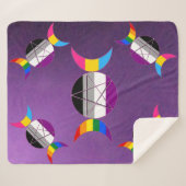 Couverture Sherpa Pentacle de la déesse triple gay pride (Devant (Horizontal))