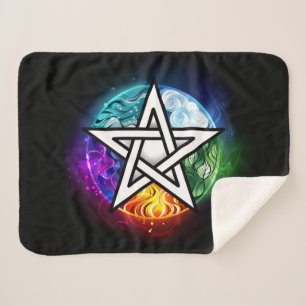 Couverture Sherpa pentagramme du Wiccan
