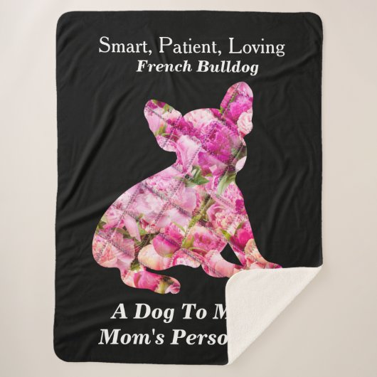 Couverture Sherpa Peony Rempli Français Bulldog Personnalité Traits (Devant)