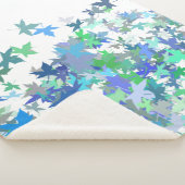 Couverture Sherpa Pépinière de forêt bleu vert feuille grise motif f (3/4)