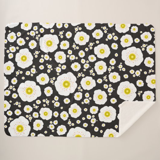 Couverture Sherpa Pépites blanches Blanche Sherpa (3 Tailles) (Devant (Horizontal))