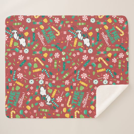 Couverture Sherpa Peppermint Dreams Snoopy Candy Motif (Devant (Horizontal))